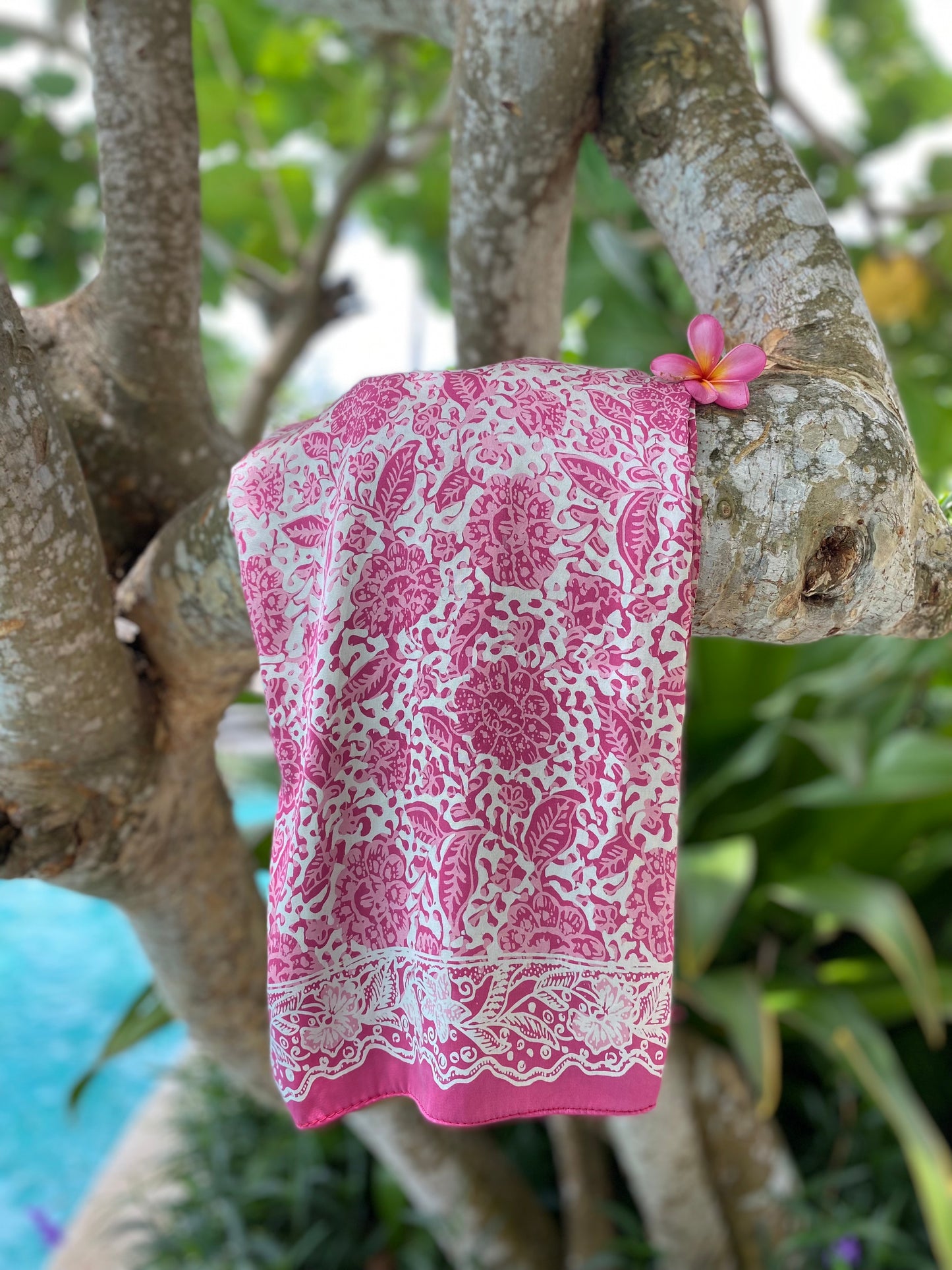 100% silk sarong Light Pink