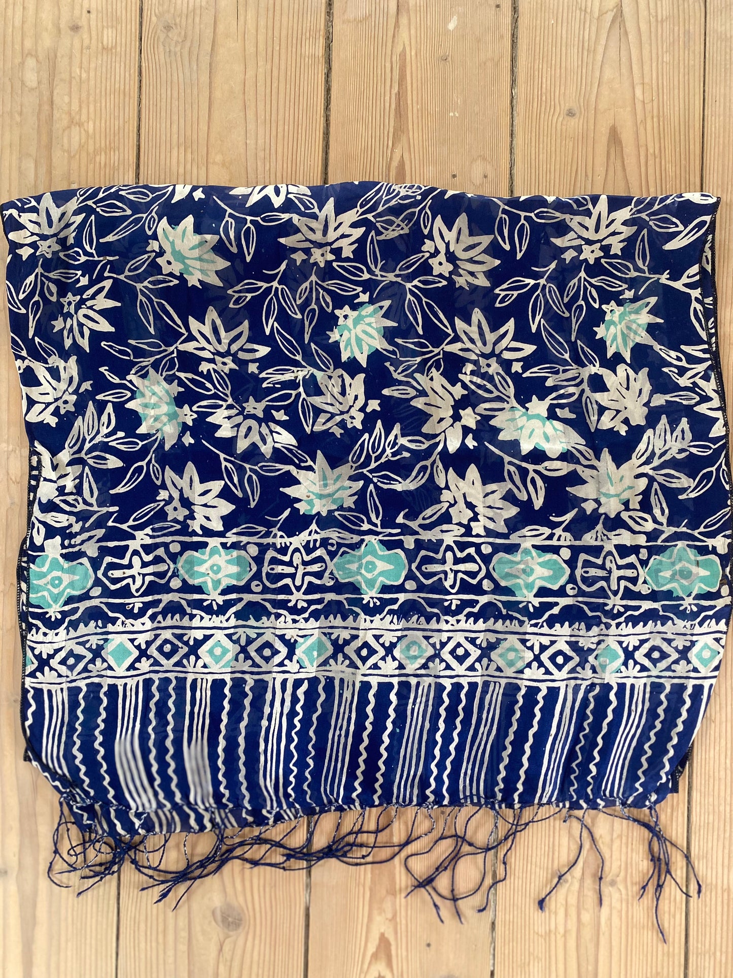 100% Silk Scarf Blue & Turquoise