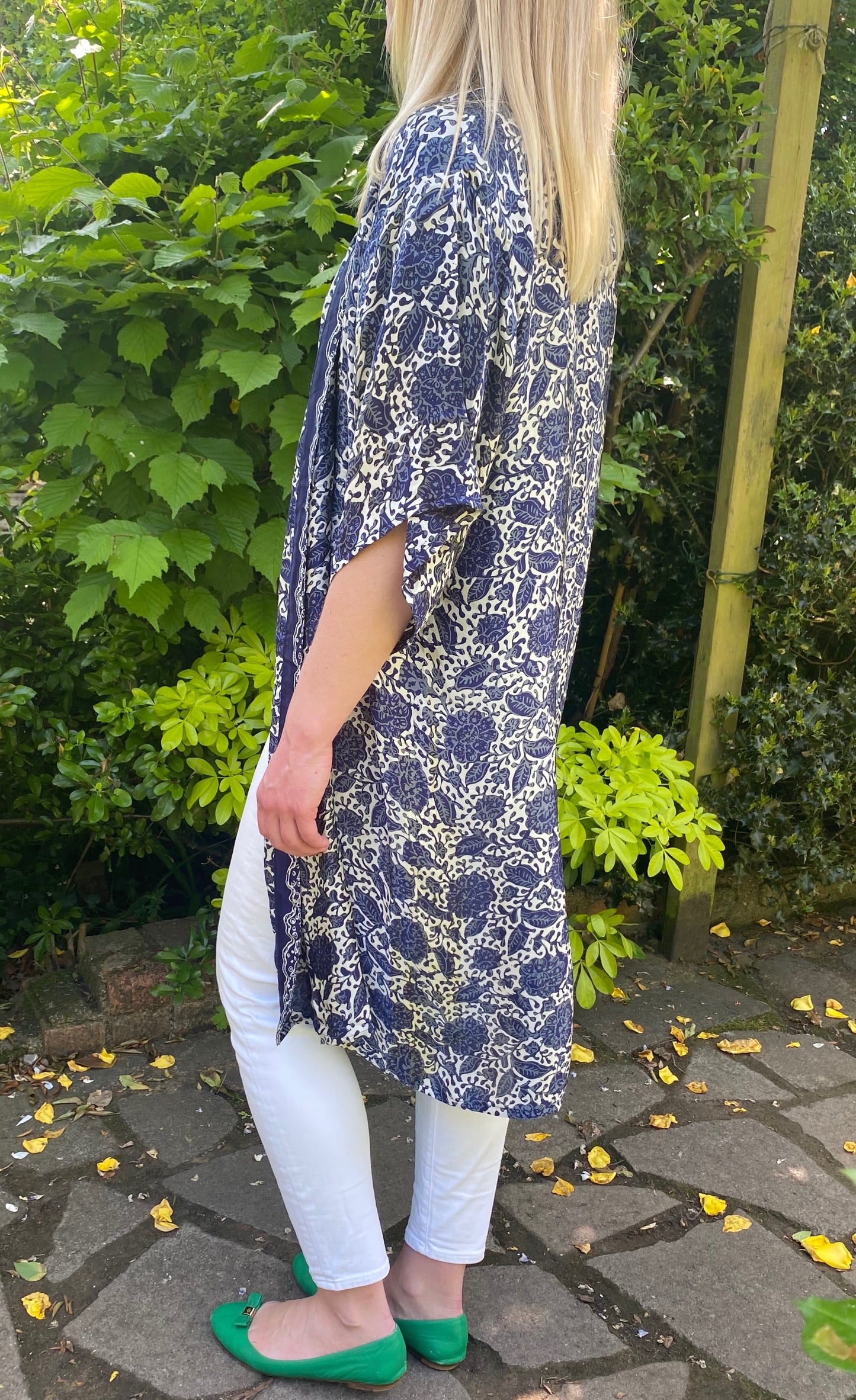 Robe/ Kimono 100% Silk Navy Blue